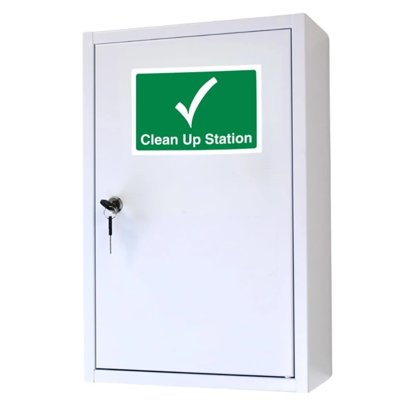 Value Aid Clean Up Kit Cabinet (Empty) – Wall-Mountable Storage for Body Fluid Disposal Kits in Schools, Workplaces and Public Areas