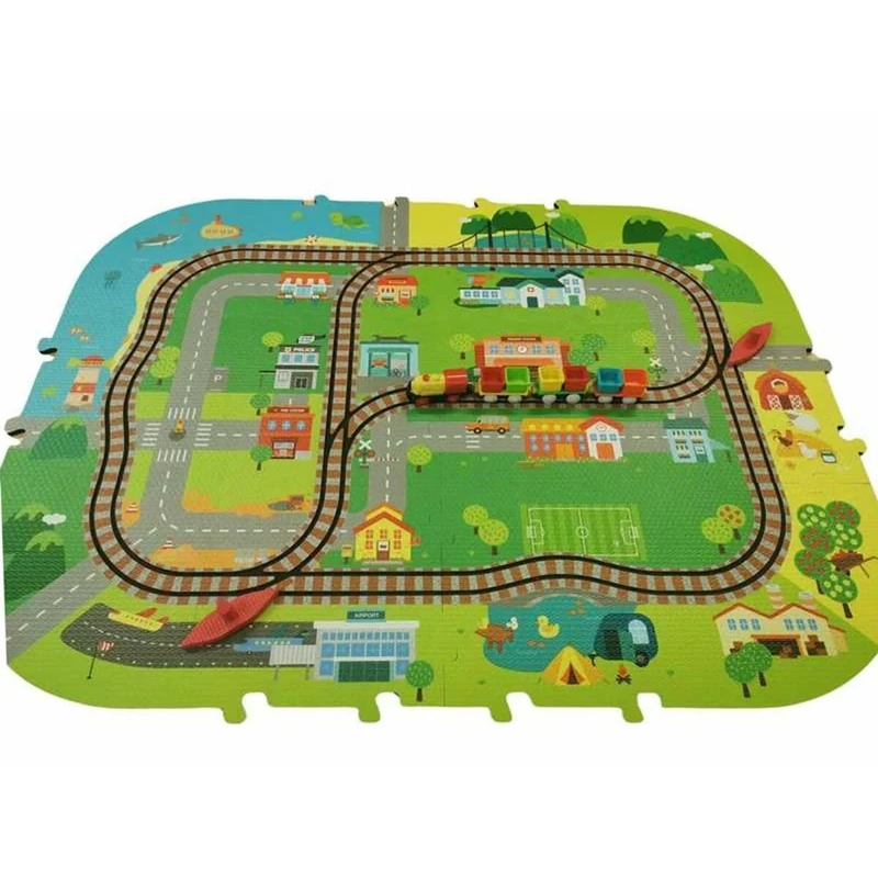 Cefa Toys – City Adventures Train with Children's Puzzle Mat and Motorised Locomotive – Set of 60 Pieces – Creative Game for Children from 3 Years Old