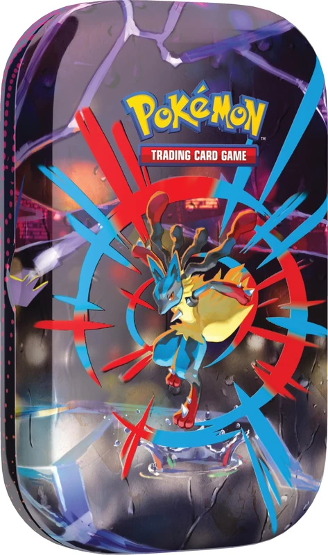 Pokemon Mega Heroes Mini Tin - Lucario, 2 Boosters, Sticker, Art Card