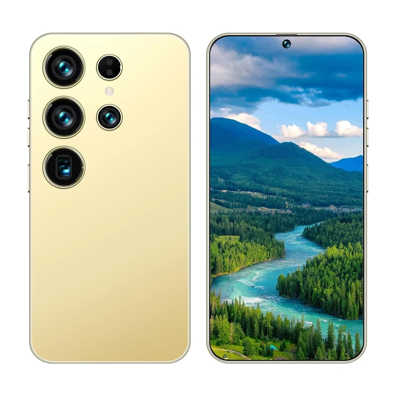 EKLART S25 Ultra -M2 Smartphone, Comes with built-in pen5.0 Display, MTK6580A Quad-Core, 5MP Front+8MP Rear Camera, Face Unlock+Type-C, 2600mAh, Android 13.0 (yellow,4+64G)