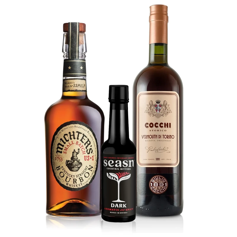Manhattan Cocktail Bundle | seasn DARK cocktail bitters (15cl), Cocchi Storico Vermouth di Torino (75cl) and Michter’s US1 Small Batch Kentucky Straight Bourbon (70cl)