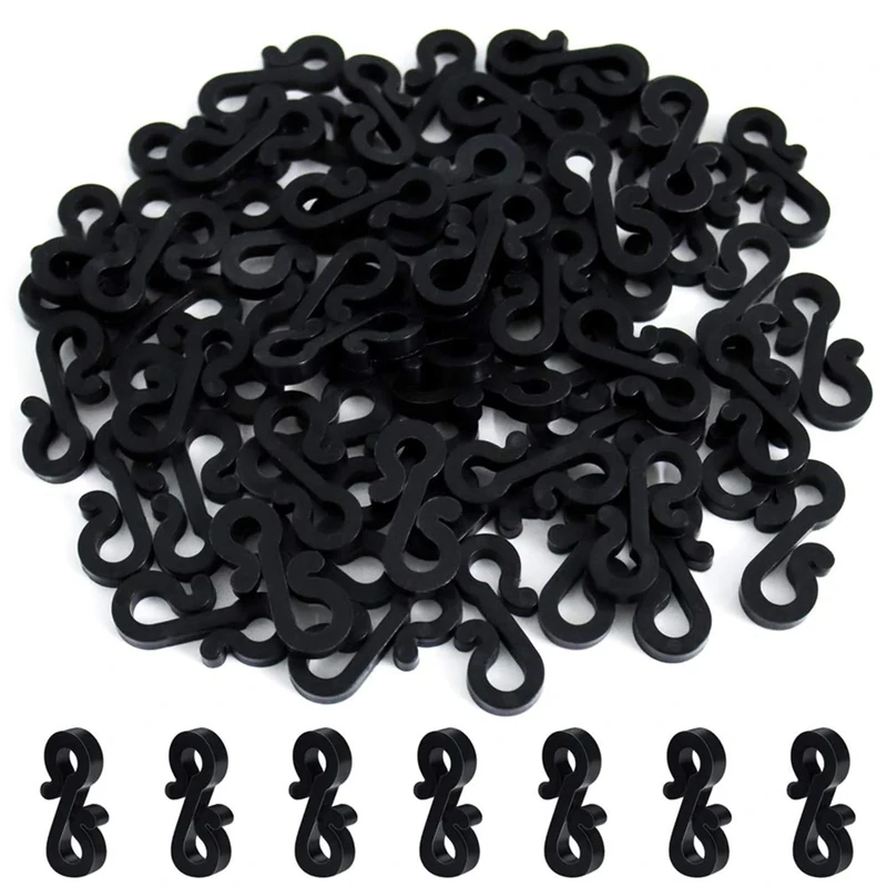 40 Pcs black gutter hooks for outdoor string lights. Ideal for meteor shower & icicle lights. Perfect for Christmas, wedding, Halloween, garden, tree & home decor. Easy to install, weather-resistant