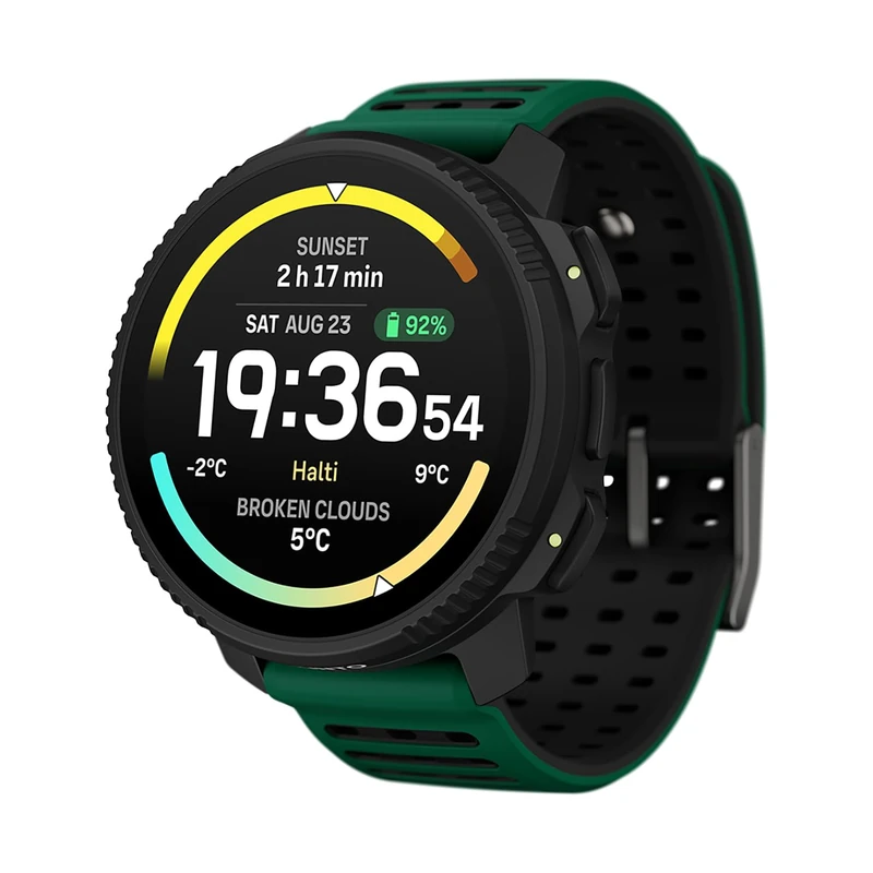 SUUNTO Vertical 2 GPS Sport Watch, Bright AMOLED Touchscreen with Rugged Design, Built-in LED Flashlight, 20-Day Battery Life, Offline Maps, Trusted Navigation, 115+ Sport Modes (Pine Green)