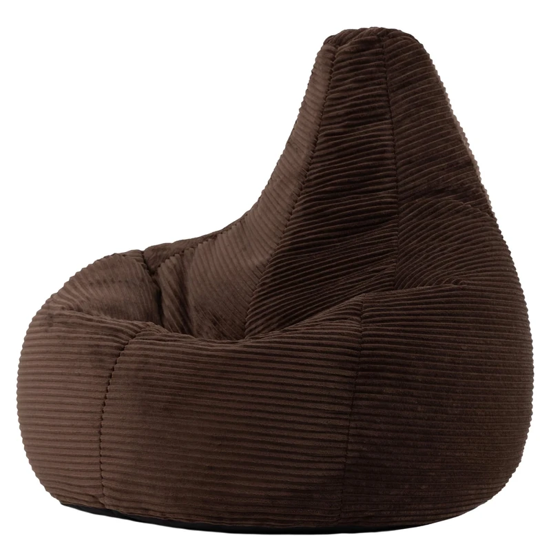 icon Dalton Cord Recliner Bean Bag, Brown, Large Adult Bean Bag Chair with Filling Included, Comfy Chair, Living Room Furniture, Bedroom Furniture
