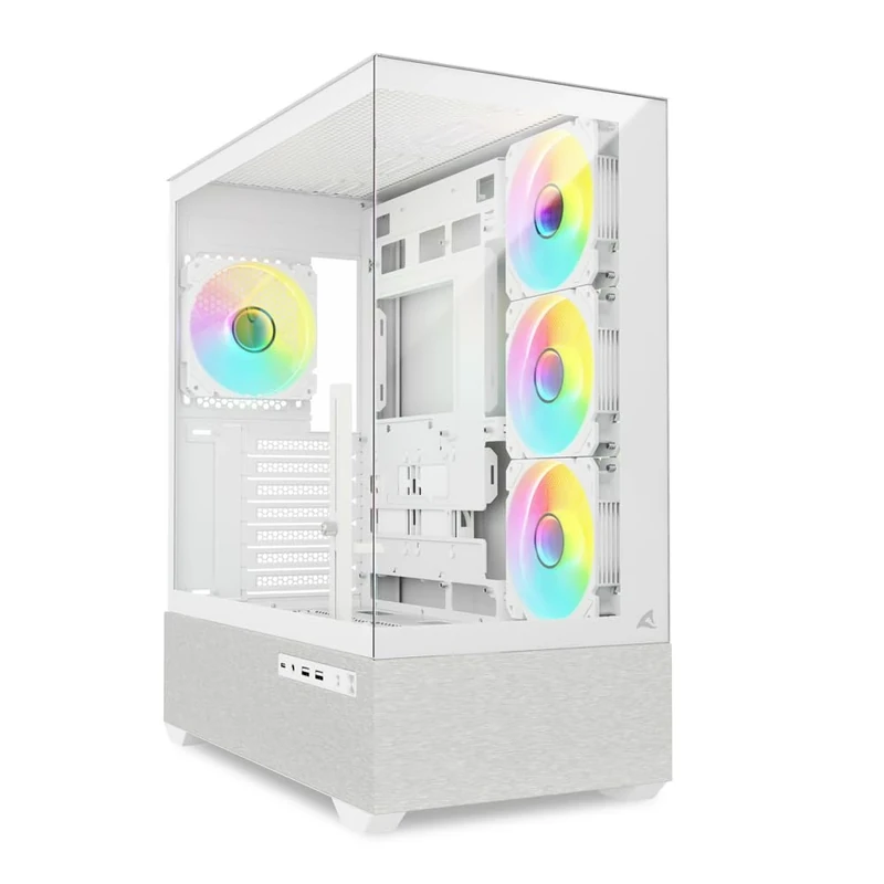 Sharkoon AK7 White ATX PC Case ARGB