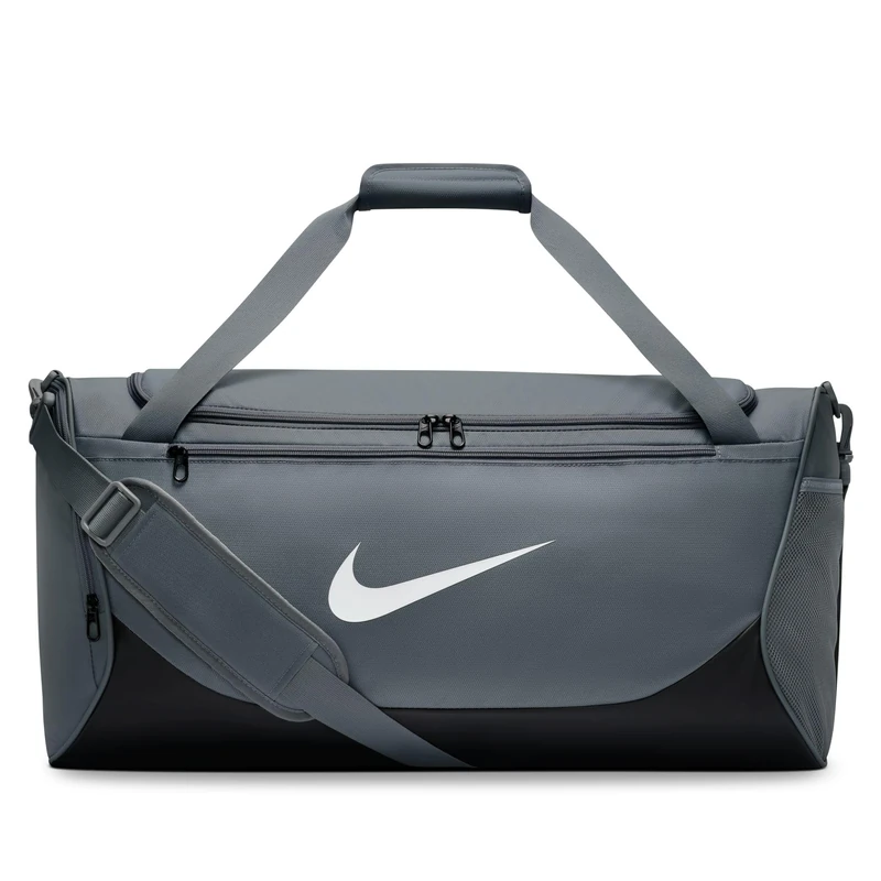 Nike Unisex Brsla Duff - X Sports Bag, Smoke Grey/Black/White, One Size - Image 1