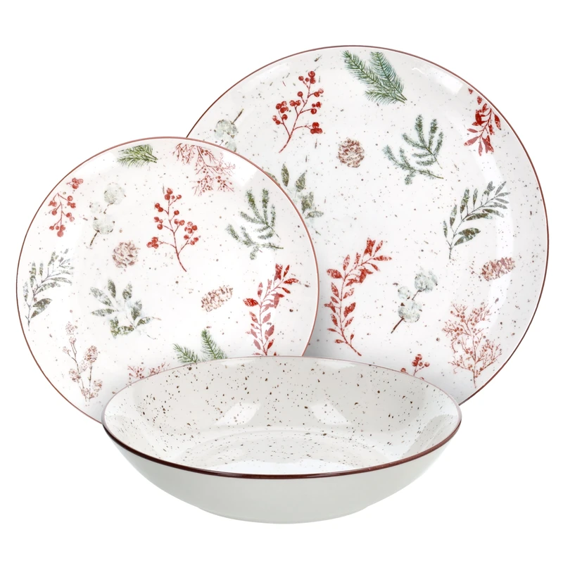 Tognana Winter Season 18-Piece Dinner Set for 6 People, Porcelain, Multicolour