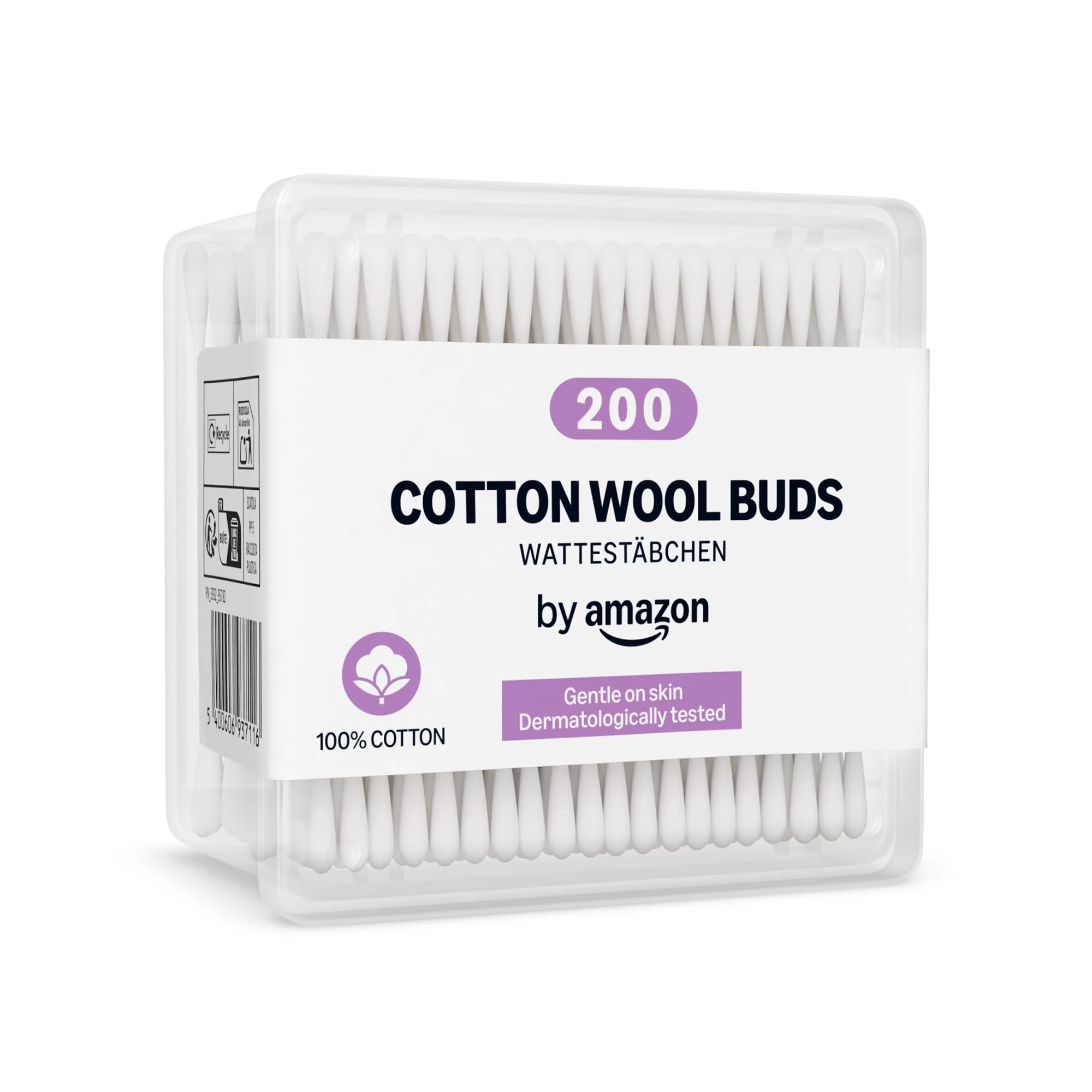 by Amazon Cotton Buds, 100% Cotton, 200 Units