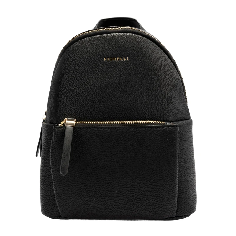Fiorelli Women's Ally Large Backpack, Stylish Rucksack with Adjustable Straps & Pockets, Black Faux Leather