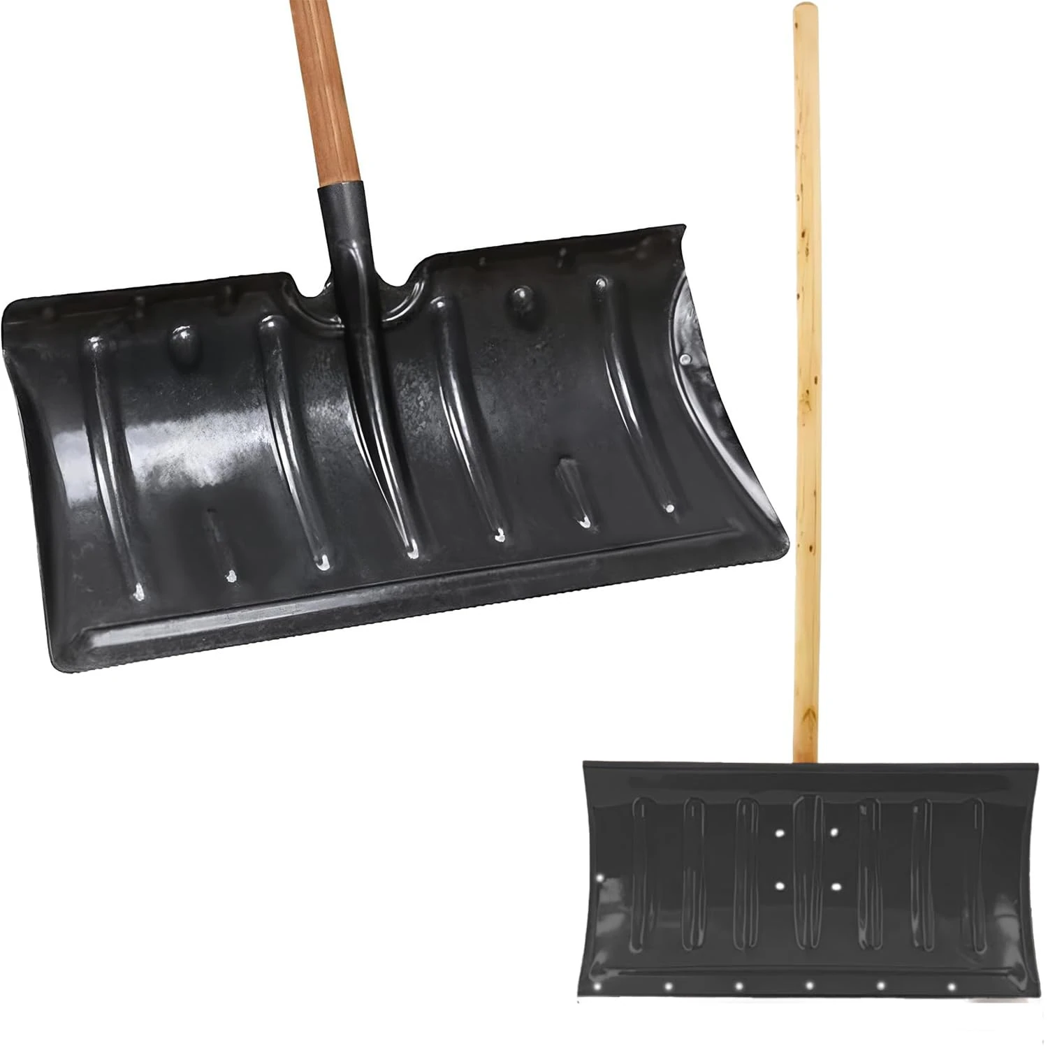 Snow Shovel Heavy-Duty Manganese Steel Shovel, 120cm Long Wooden Handle - Multi-Purpose Yard Scraper, Snow Pusher, and Garden Tool (Tempered Original)