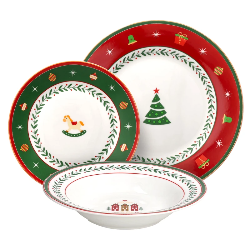 Tognana Christmas Toy 18-Piece Dinner Set for 6, Porcelain, Multicolour - Image 1