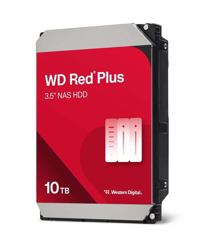 WD Red Plus 10TB NAS 3.5" Internal Hard Drive - 7200 RPM, SATA 6Gb/s, CMR, 512MB Cache