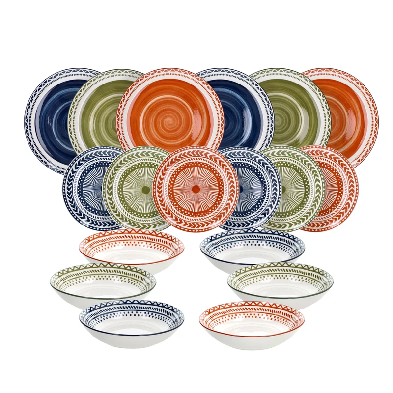 Tognana Hakuna 18-Piece Dinner Set for 6 People, Porcelain, Multicolour