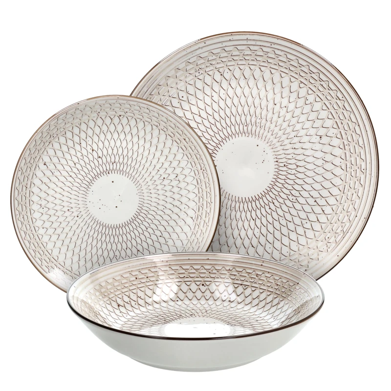 Tognana Shanty 18-Piece Dinner Set for 6 People, Porcelain, Brown