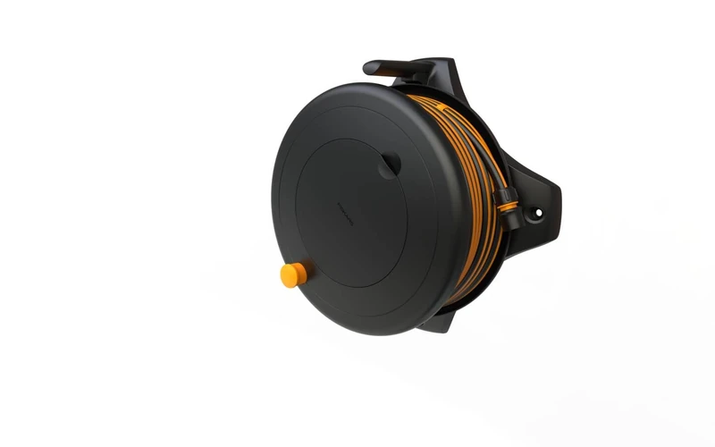 Fiskars Solid Waterwheel M, Hose Trolley with Wall Bracket Set - Image 1