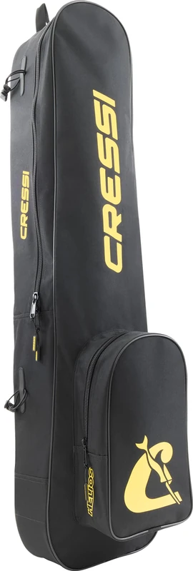 Cressi Helios Fins Backpack – Backpack for Freediving, Spearfishing and Snorkelling, a Practical, Durable and Organised Solution for Transporting Equipment, Black/Yellow, 60 L
