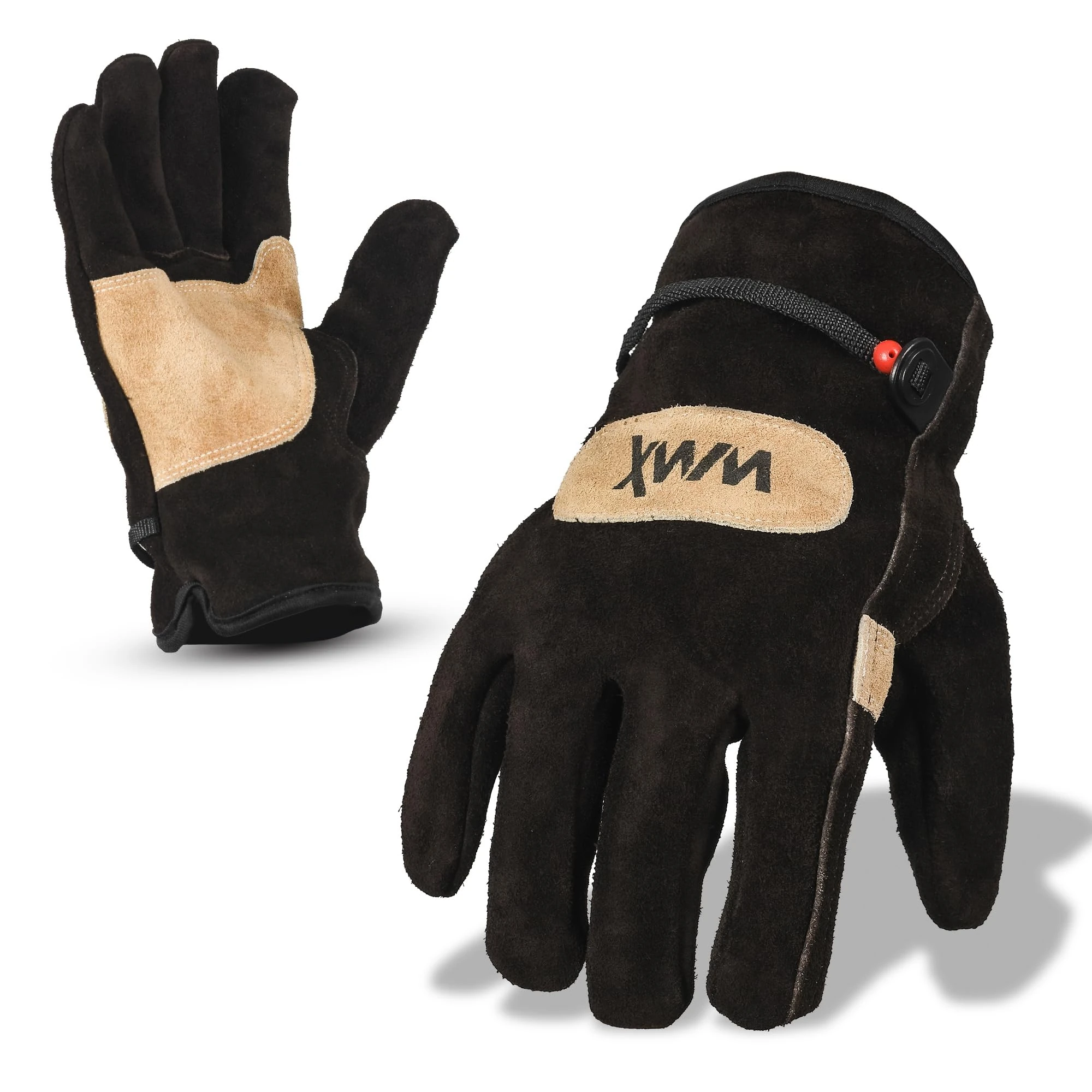 WMX Leather Work Gloves Men-Thorn Proof Gardening gloves for Men and Women- Heavy Duty, Welding, and Farm ranch - Durable,Firm Grip and Cotton Lined (Cocoa brown, Small)