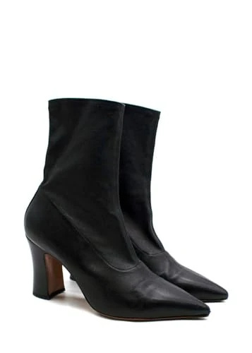 Pre-Loved Dries Van Noted Black Leather Pointed Toe Ankle Boot