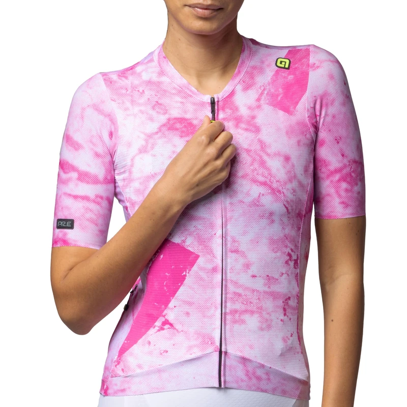 Alé Cycling Women's PR.E Marble Short Sleeve Cycling Jersey, Fuchsia, L