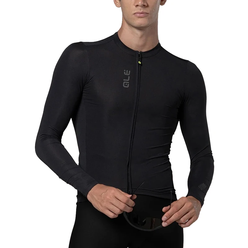 Alé Cycling Men's Pragma Colour Block Off-Road Long Sleeve Cycling Jersey, Black, XXL