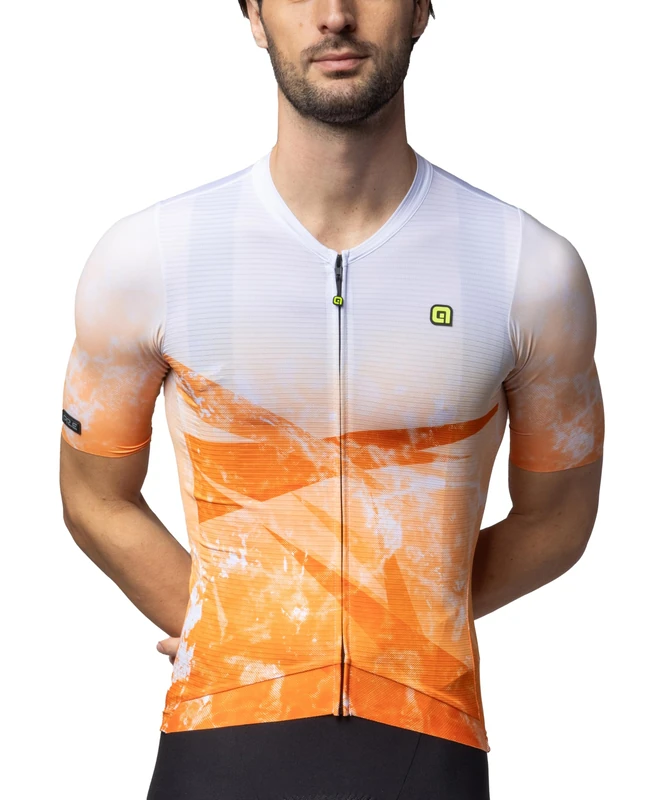 Alé Cycling Men's PR.E Quartz Short Sleeve Cycling Jersey, Orange, L