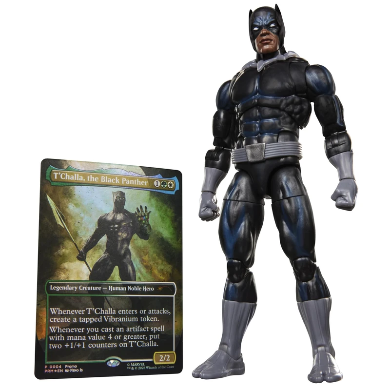 Marvel Legends Series Marvel Super Heroes Magic: The Gathering Black Panther, 15-cm Action Figure Toy plus Exclusive Foil Collectible Card Game Trading Card
