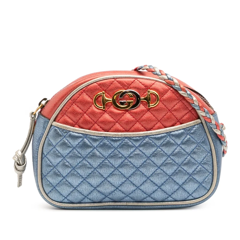 Gucci Pre-Loved Mini Laminated Nappa Trapuntata Zumi Dome Crossbody - Image 1