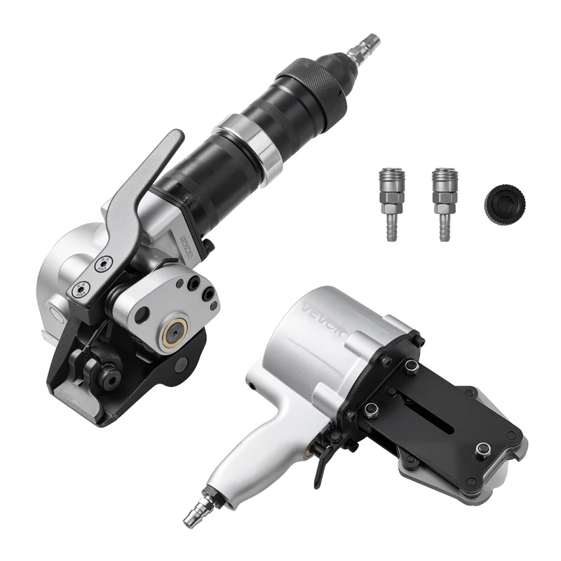 VEVOR Pneumatic Steel Strapping Machine, 8500 N Tension Force, Metal Strapping Tool Tensioner and Cutter Sealer for 19 mm Width Metal Belt, Heavy Duty Split Type Baler for High Tensile Packaging