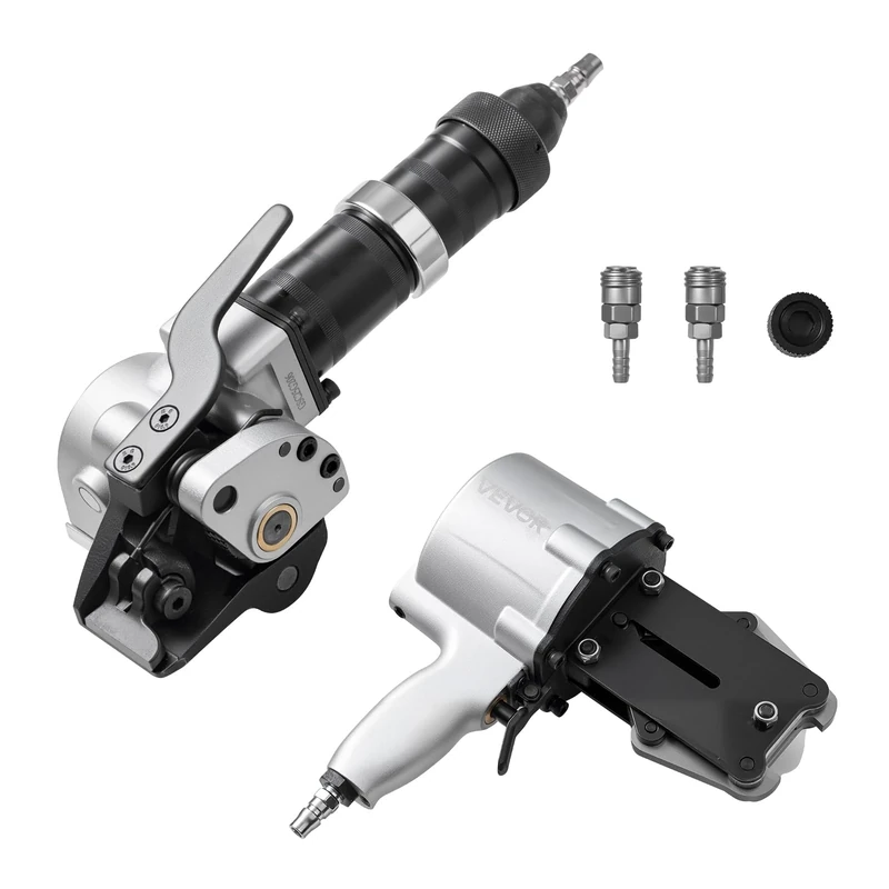 VEVOR Pneumatic Steel Strapping Machine, 8500 N Tension Force, Metal Strapping Tool Tensioner and Cutter Sealer for 32 mm Width Metal Belt, Heavy Duty Split Type Baler for High Tensile Packaging