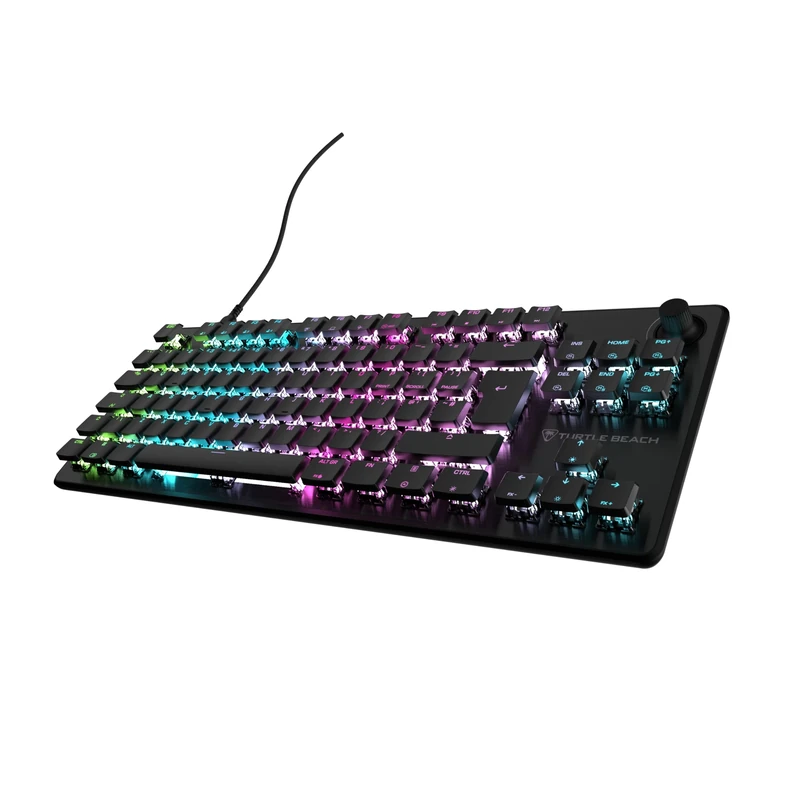 Turtle Beach Vulcan II TKL Black RGB Tenkeyless Mechanical PC Gaming Keyboard – UK Layout, Hot-Swappable Linear Switches, Per-Key RGB lighting, Volume Wheel, Sound Dampening, Anti-Ghosting