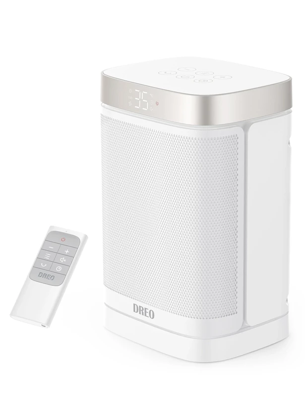 Dreo 1500W Electric Space Heater, 70° Oscillating Portable Heaters, PTC Ceramic Heater with Thermostat, Remote Control, 3-Mode 3-Speed, 12H Timer, Overheat & Tip-Over Protection, ECO-Mode, White