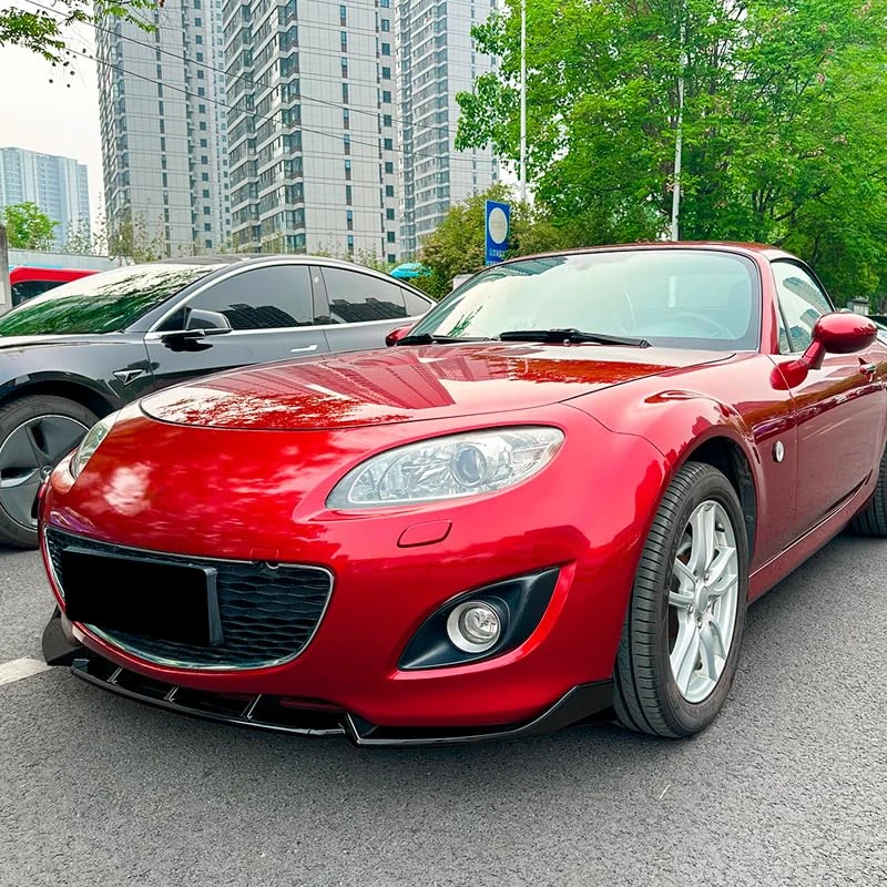 AutoStyle Front spoiler lip compatible with Mazda MX-5 (NC) Facelift 2009-2015 (Glossy Black ABS)