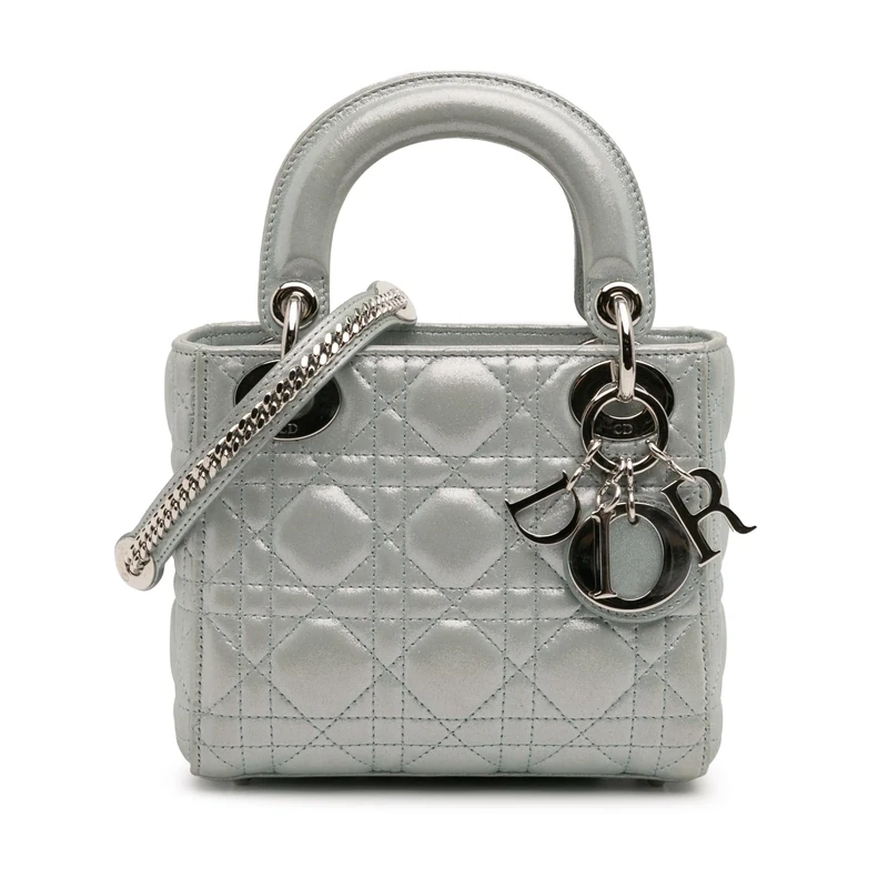 Dior Pre-Loved Mini Iridescent Lambskin Cannage Lady