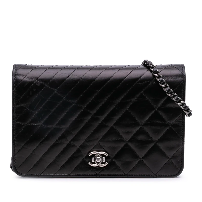 Chanel Pre-Loved Lambskin Coco Boy Wallet On Chain Handbag