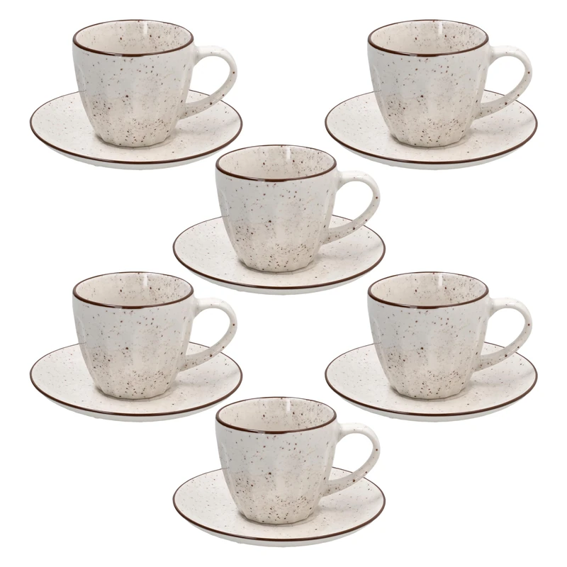 Tognana, Pack of 6 Cups The Con Plate Cc 200, New Bone China, Beige - Image 1