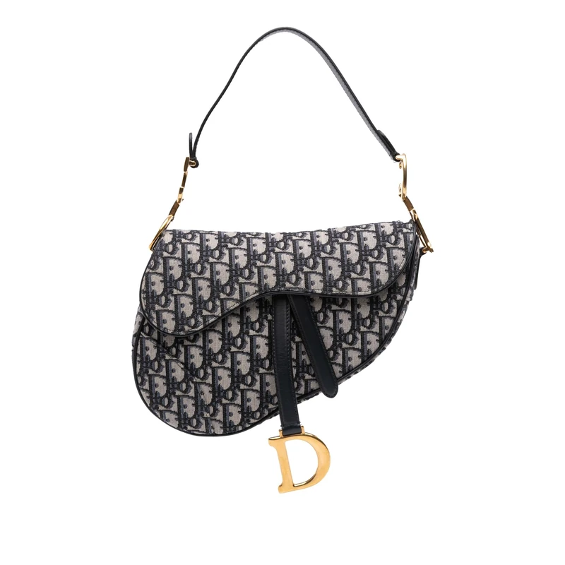 Dior Pre-Loved Oblique Canvas Saddle Handbag