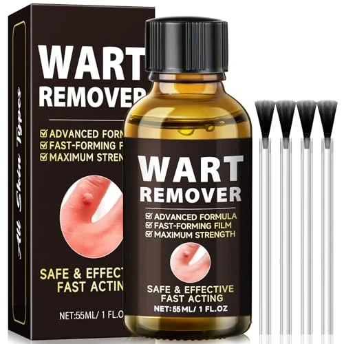 Fast Acting Wart Remover,Skin Tag Kit Removal for Hands and Feet Gentle and Natural Skin Tag Remover Effective Treatment for Flat,Plantar,Common Warts,Corns,and Calluses (55ML)