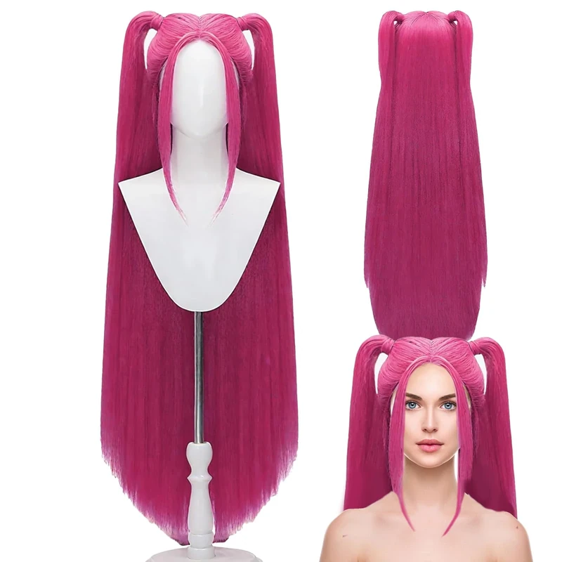 Long Purple Hair Extensions Pre Stretched Costume Kids Wig Cosplay, Purple Braid Wigs Red purple Hair, Synthetic Fiber Braid For Kids Halloween, Carnival, Party (A)