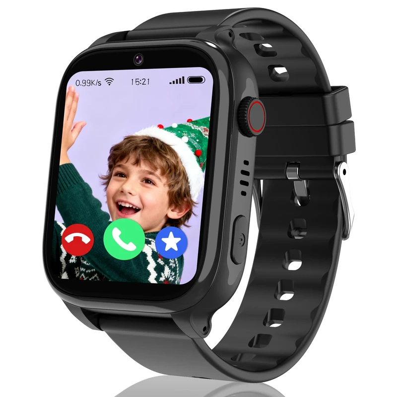 Tzzulsx 4G GPS Smart Watch Children, Smartwatch Children with GPS, Calls, Video Calls, SOS Function, IP68 Waterproof