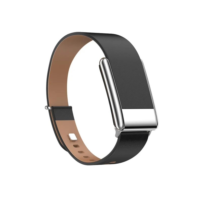 Vanet Slim Leather Strap Compatible with Whoop 5.0 Bands One, MG and Peak, Top Grain Genuine Leather Strap Vintage Bands Compatible for Whoop 5.0 [Not for Gen 4], Black