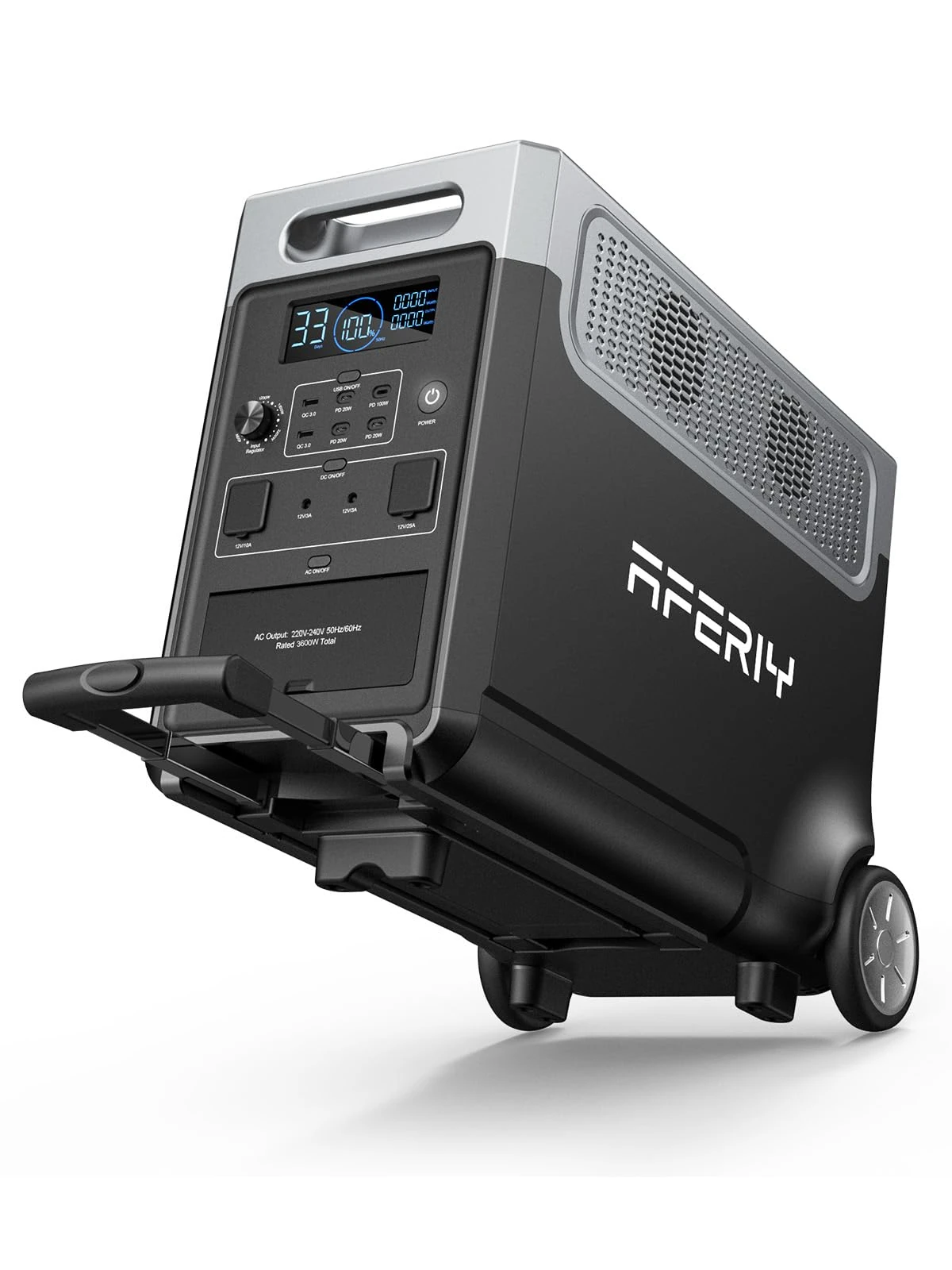 AFERIY Portable Power Station 3600W 3840Wh, LiFePO4 Backup Battery Electric Generator with 3.8-11.5kWh Expandable Capacity, 220V-240V, EPS, UPS, BMS, Solar Generator for Home, Camping, Travel