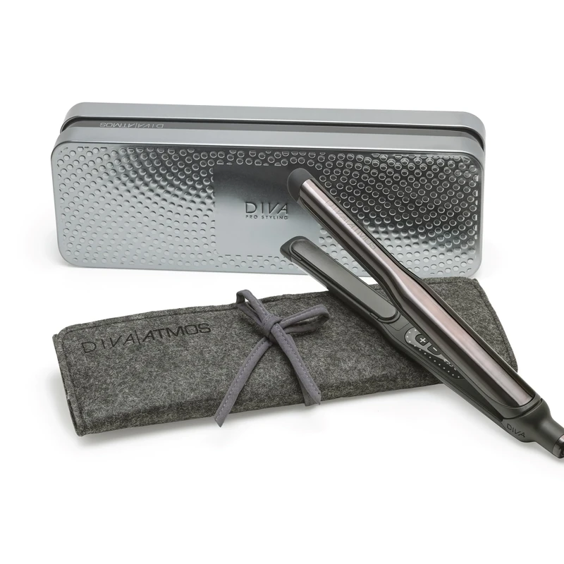 Diva Pro Styling Atmos Professional Styler | Super Slim - 13mm | Adaptive Heat Technology Hair Straightener with MAK Oil-Infused Ceramic Plates