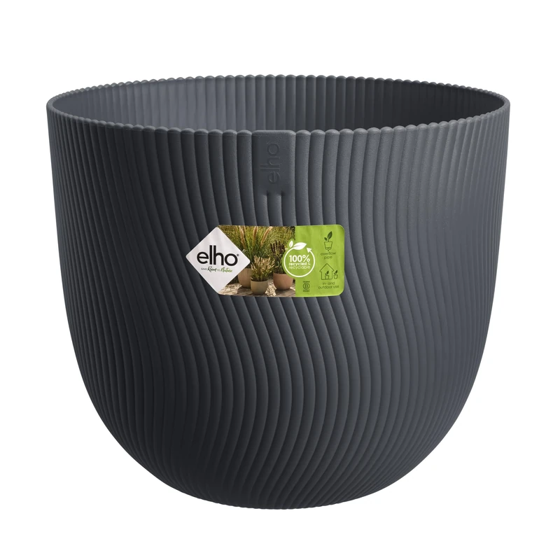 elho Sereh Round 47 Plant Pot - Black/Anthracite - 47cm
