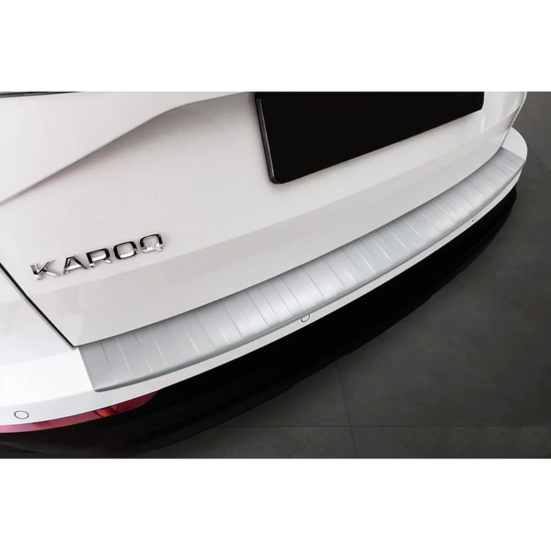 Avisa Stainless Steel Powdercoated Rear bumper protector compatible with Skoda Karoq Facelift 2022- incl. Sportline 'Soft Silver'