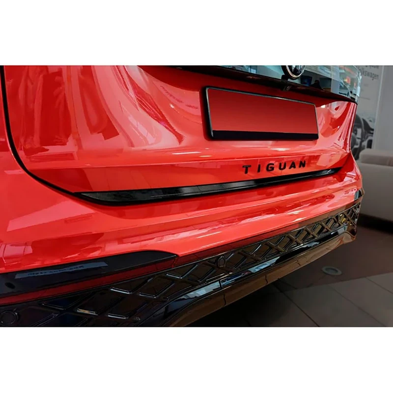 Avisa Black Chrome Stainless Steel Tailgate Trim compatible with Volkswagen Tiguan III 2024-
