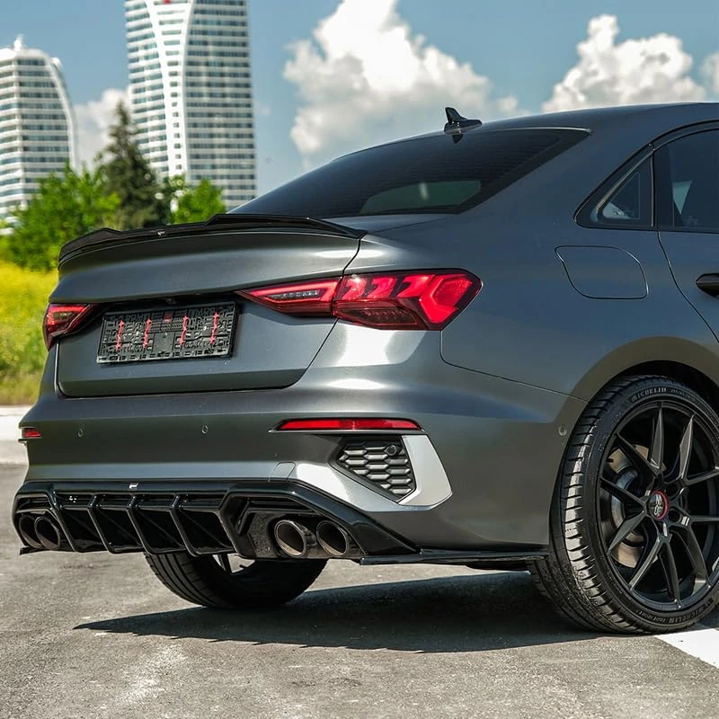 Oneway Rear Side Diffusors compatible with Audi A3 8Y Sedan S3/S-Line 2020-2024 - Gloss black