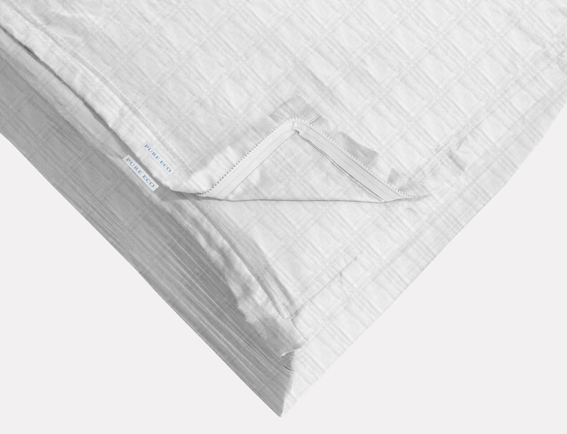 Zipper Fitted Sheet King-1 Base 16"+ 2 Zip On Sheets Cotton Grid Plaid White
