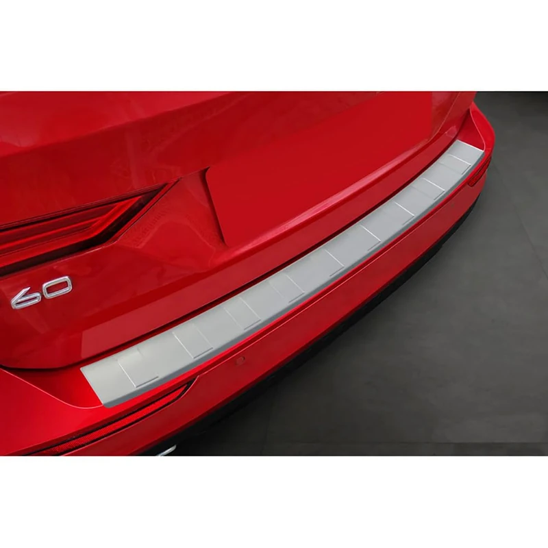 Avisa Stainless Steel Powdercoated Rear bumper protector compatible with Volvo V60 II 2018- incl. Cross Country & R-Design 'Soft Silver'