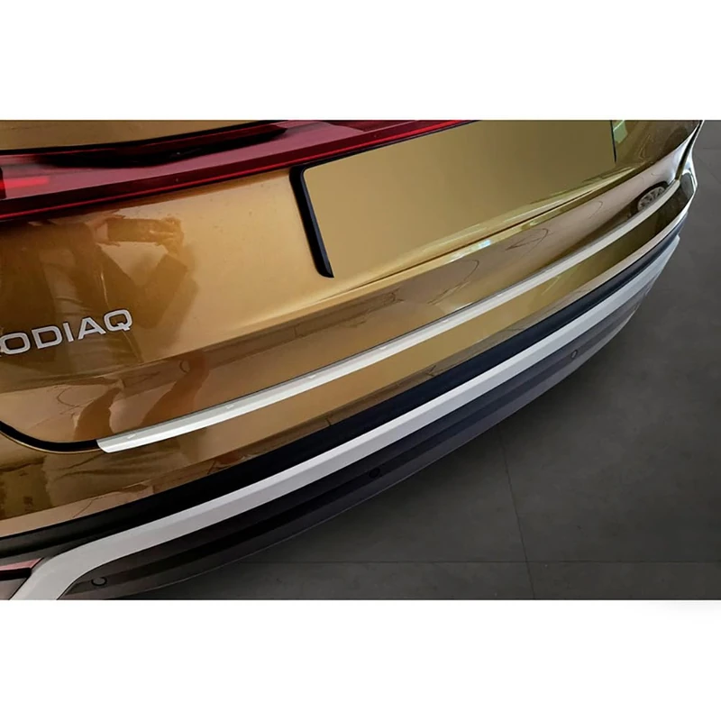 Avisa Stainless Steel Powdercoated Rear bumper protector compatible with Skoda Kodiaq II 2024- 'Soft Silver'