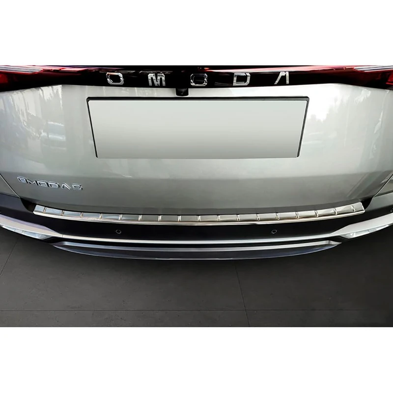 Avisa Stainless Steel Rear bumper protector compatible with Omoda 5 2024- 'Ribs', Silver - Image 1